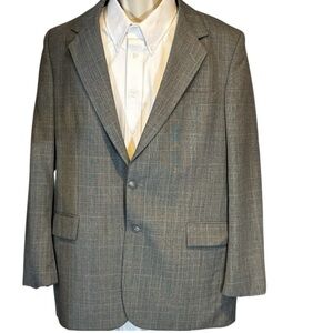 Glen Plaid Arnie 42L Suit Jacket no Pants – Gray Brown Check Sport Coat‎